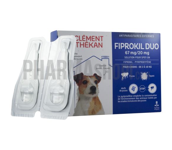 Fiprokil duo Hund 67 mg/20 mg Clément Thékan - 4 Pipetten à 0,67 ml