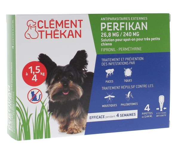 Perfikan 26,8 mg/240 mg für sehr kleine Hunde Clément-Thékan - 4 Pipetten zu 0,44 ml - image 1