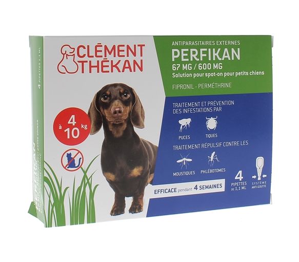 Perfikan 67 mg/600 mg für kleine Hunde Clément-Thékan - 4 Pipetten à 1,10 ml