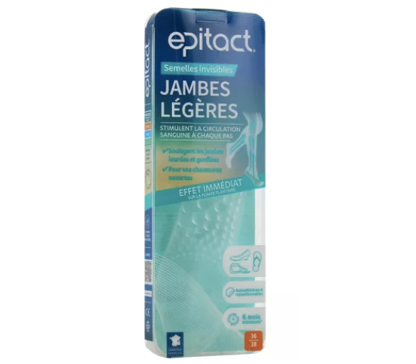Unsichtbare Einlegesohlen leichte Beine Größe 36/38 Epitact - ein Paar Einlegesohlen