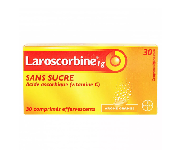 Laroscorbine 1g ohne Zucker Brausetabletten - Packung mit 30 Tabletten