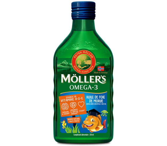 Omega 3 Lebertran Multi-Früchte Möller's - Flasche 250 ml
