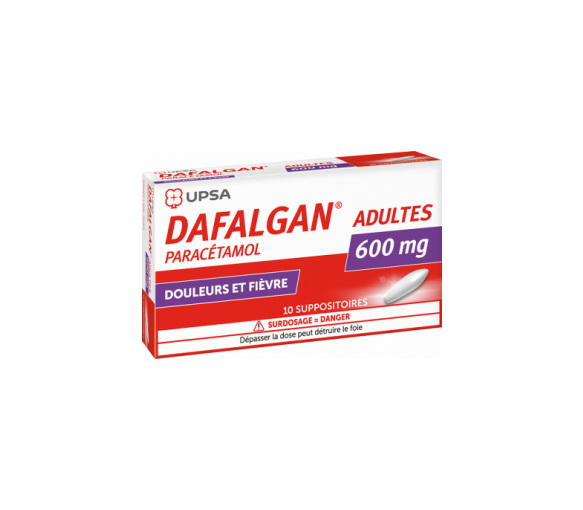 Dafalgan 600mg Zäpfchen - Packung mit 10 Zäpfchen