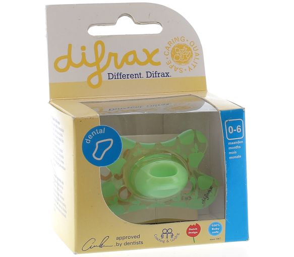 Zahnungsschnuller mit Ring 0-6 Monate Difrax - 1 Schnuller