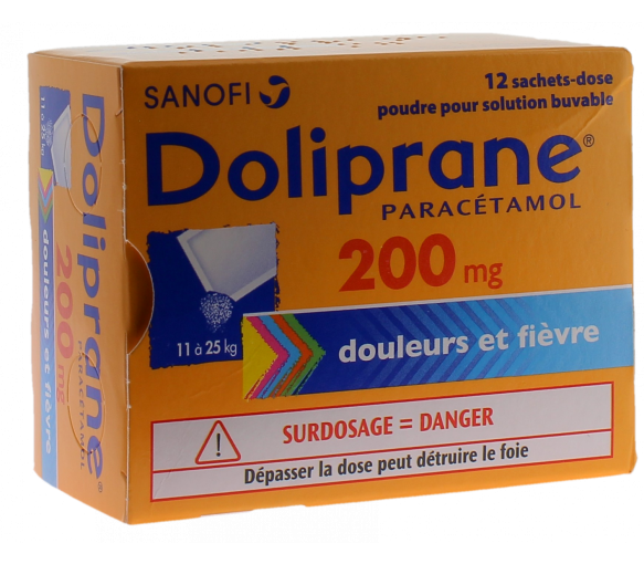 Doliprane 200 mg Pulver zur Herstellung einer Lösung zum Einnehmen - Packung mit 12 Beuteln - image 1