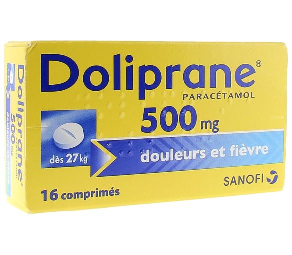 Doliprane 500mg Tabletten - Packung mit 16 Tabletten