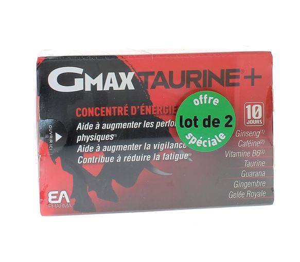 Gmax Taurin + Energie-Konzentrat Eafit - 2 Boxen mit 30 Ampullen