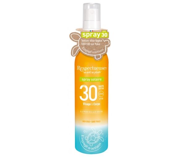 Sonnenspray SPF30 für Gesicht und Körper Respektvoll - Spray von 100 ml