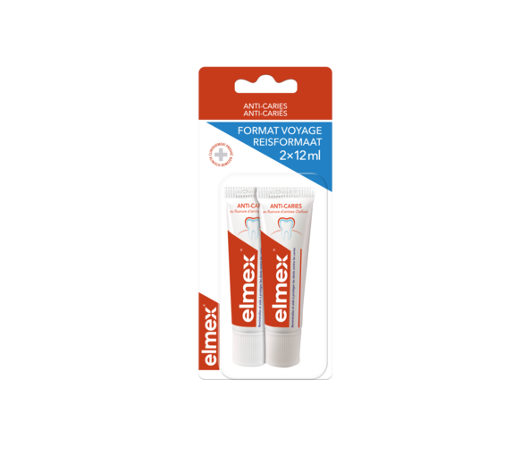 Reisegröße Elmex Kariesprophylaxe-Zahnpasta - 2 Tuben à 12 ml