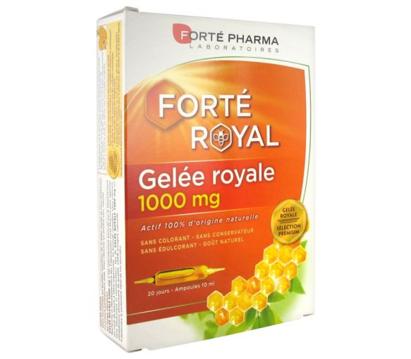 Gelee Royale 1000 mg Forté Pharma - Packung mit 20 Ampullen à 10 ml