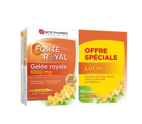 Gelee Royale 1000 mg Forté Pharma - 2 Schachteln mit 20 Ampullen à 10 ml