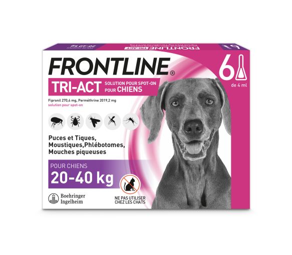 Tri-Act Hunde 20-40 kg Frontline - Schachtel mit 6 Pipetten zu 4 ml - image 1