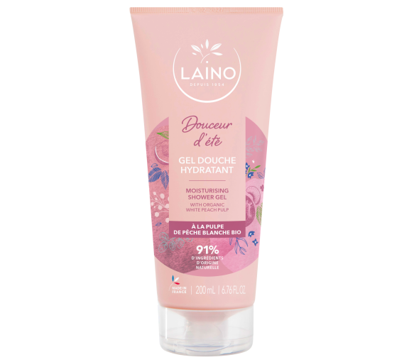 Feuchtigkeitsspendendes Duschgel mit BIO weißem Pfirsichpüree Laino - Tube mit 200 ml - image 1