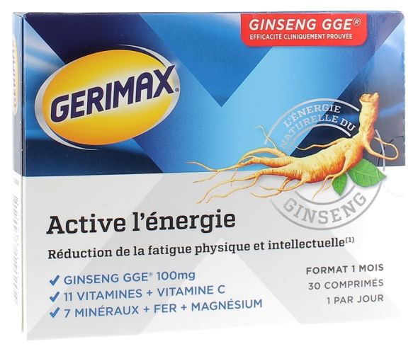 Gerimax aktiviert die Energie - Packung mit 30 Tabletten