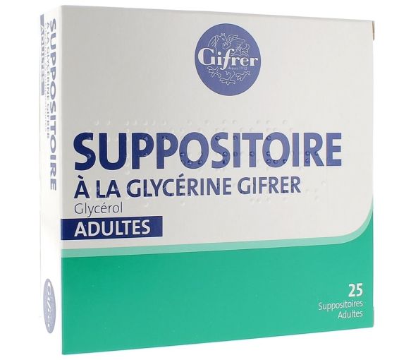 Glycerin-Zäpfchen Gifrer - Packung mit 25 Zäpfchen