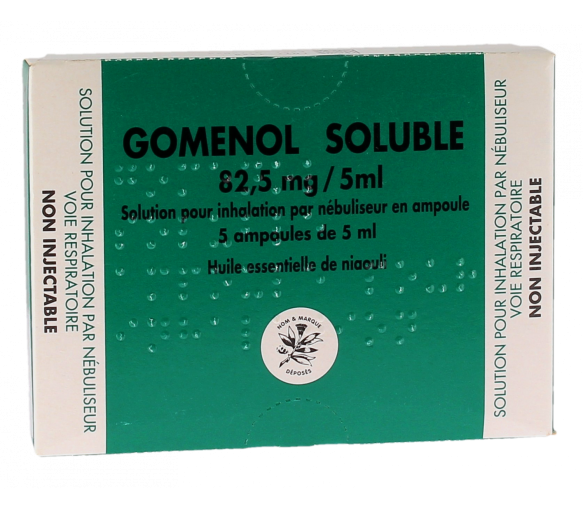 Gomenol löslich 82,5mg/5ml Lösung für Aerosol in Ampullen - Packung mit 5 Ampullen - image 1