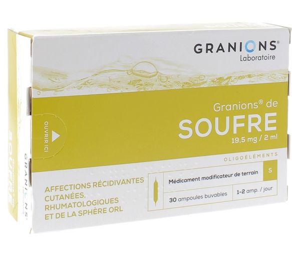 Granions von Schwefel 19,5 mg - Packung mit 30 Ampullen zu 2 ml