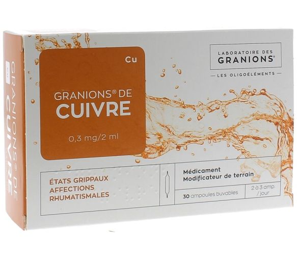 Granions von Kupfer 0,3 mg - Packung mit 30 Ampullen zu 2 ml
