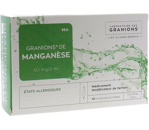 Granions von Mangan 0,1 mg - Packung mit 30 Ampullen zu 2 ml