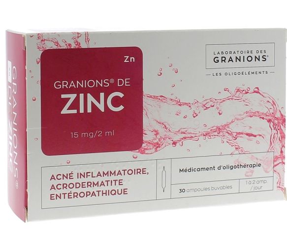 Granions von Zink 15mg/2ml Trinklösung in Ampullen - Packung mit 30 Ampullen
