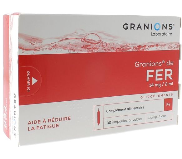 Granions von Eisen - Packung mit 30 trinkbaren Ampullen