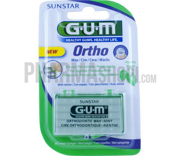 Gum Ortho Orthodontisches Wachs vorgeschnitten Minze - 1 Schachtel Wachs