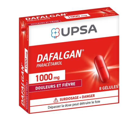 Dafalgan 1000 mg - Packung mit 8 Kapseln