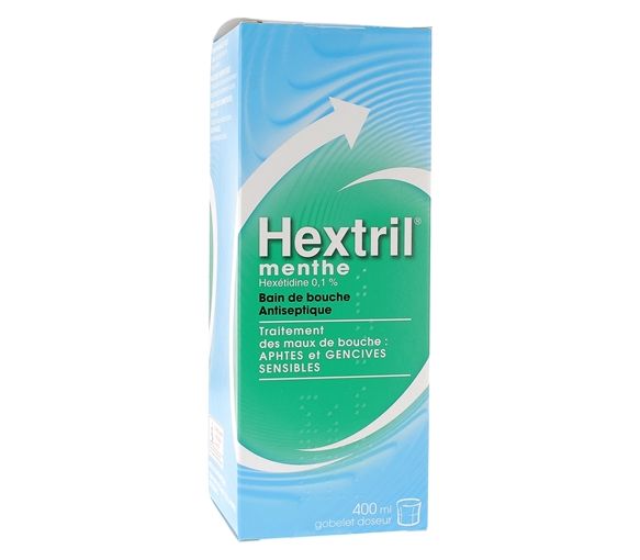 Hextril Minze 0,1% Lösung für Mundspülung - Flasche mit 400 ml