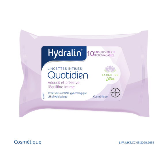 Hydralin beruhigende Intimpflegetücher - Packung mit 10 Tüchern - image 1