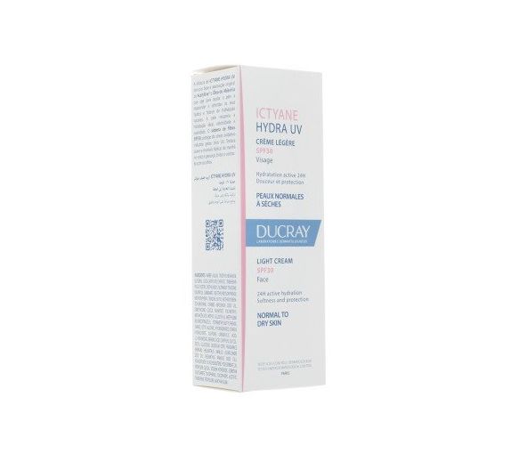 Ictyane hydra UV leichte Gesichtscreme für normale bis trockene Haut SPF 30 Ducray - Tube mit 40 ml - image 1