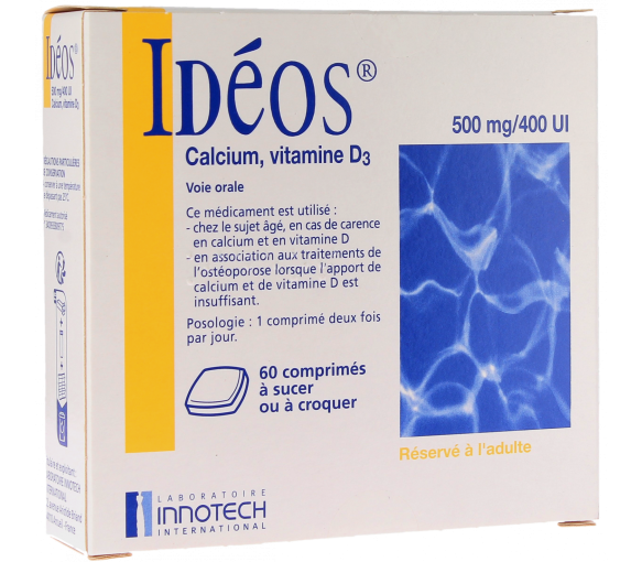 Ideos 500mg/400UI Lutschtabletten - Packung mit 60 Tabletten - image 1