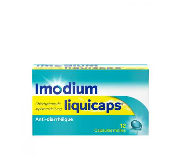 Imodium Liquicaps 2 mg Weichkapseln - Packung mit 12 Kapseln