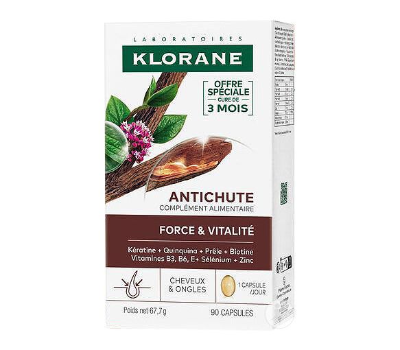 Antischuppen Kraft & Vitalität Klorane - Packung mit 90 Kapseln