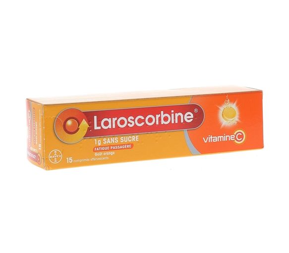Laroscorbine 1g ohne Zucker Brausetabletten - Packung mit 15 Tabletten