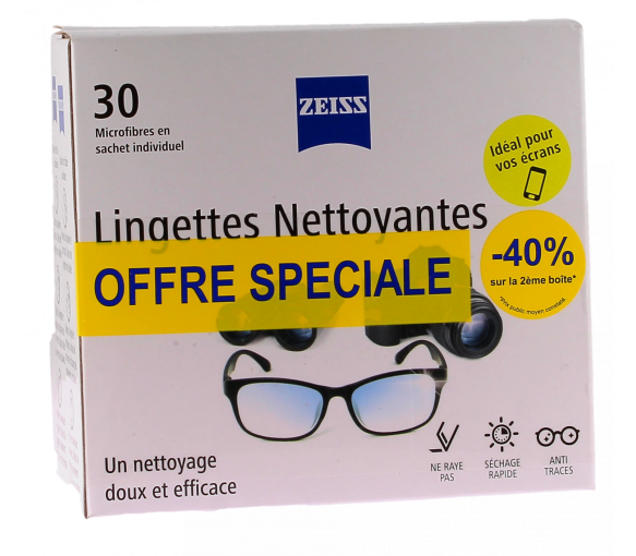 Zeiss Brillenreinigungstücher - 2er-Pack mit 30 Tüchern