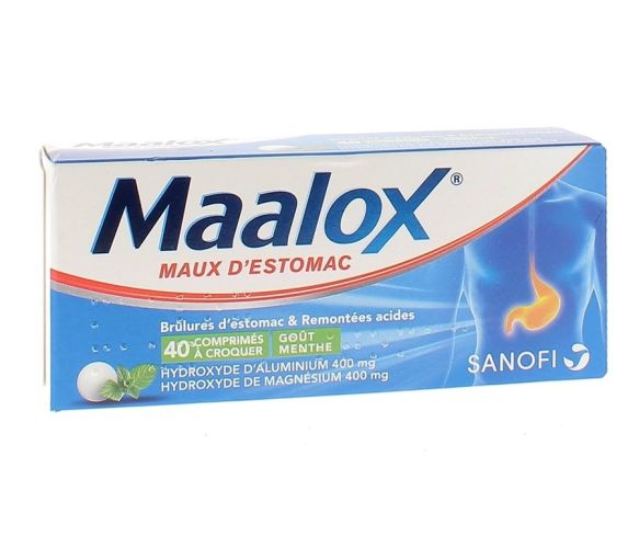 Maalox Magenbeschwerden Kautabletten Minze - Packung mit 40 Tabletten