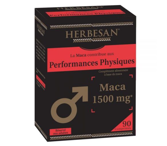 Maca 1500 mg Physische Leistungen Herbesan - Packung mit 90 Tabletten