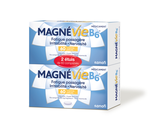 Magnévie B6 100mg/10mg - Packung mit 2x60 Filmtabletten