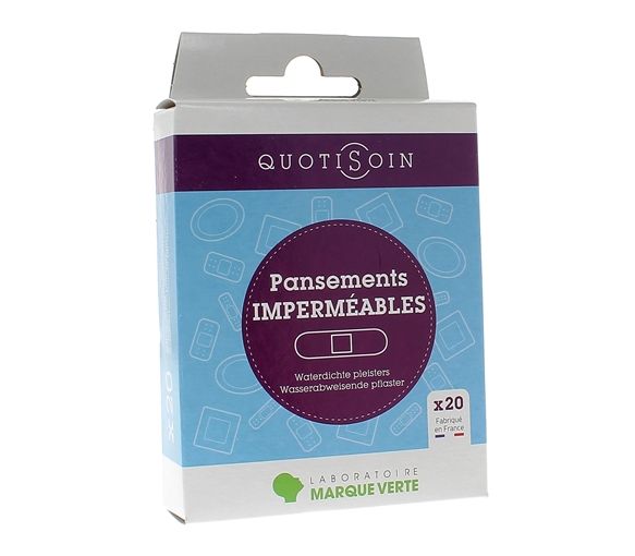 Quotisoin Wasserdichte Pflaster Grüne Marke - Schachtel mit 20 Pflastern