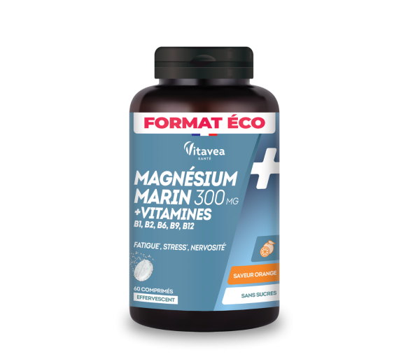 Magnesium + Vitamine B1, B2, B6 Entspannung Vitavea - Packung mit 60 Brausetabletten