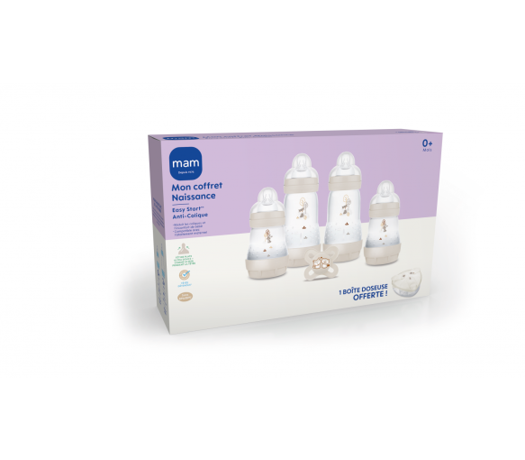Mein Easy Start Anti-Kolik Geburtssatz von MAM - 4 Flaschen + 1 Schnuller + 1 kostenlose Dosierbox - image 1