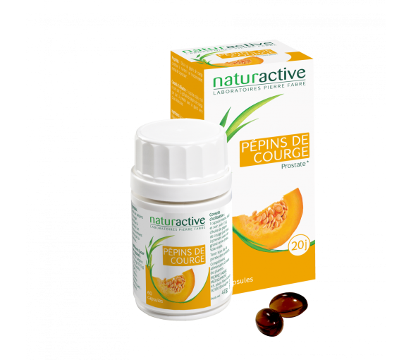 Elusanes Kürbiskernöl Naturactive - Packung mit 60 Kapseln