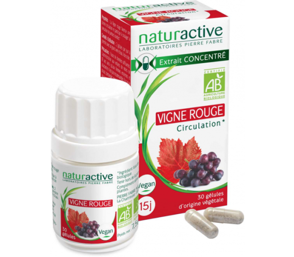 Bio-Rotwein Naturactive - Packung mit 30 Kapseln