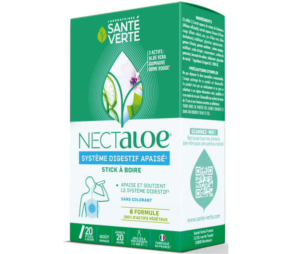 Nectaloe Trinkstick Gesundheit Grün - Box mit 20 Sticks