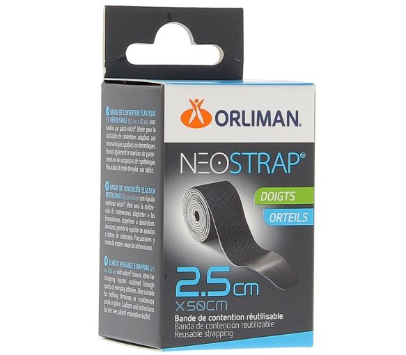 Neostrap Finger und Zehen 2,5x50 cm Orliman - Box mit 1 wiederverwendbarem Kompressionsband