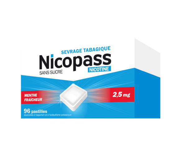 Nicopass frische Minze 2,5mg - Packung mit 96 Pastillen
