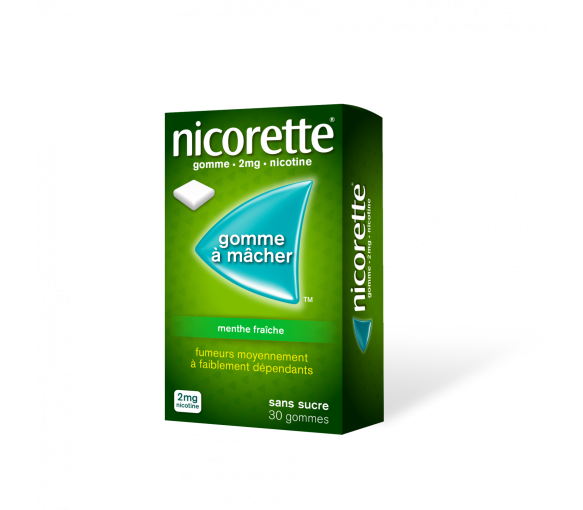 Nicorette 2mg frische Minze zuckerfreie Kaugummis - Packung mit 30 Kaugummis