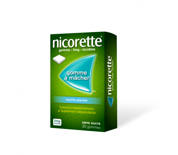 Nicorette 2mg Eiskühle Minze zuckerfreie Kaugummis - Packung mit 30 Kaugummis