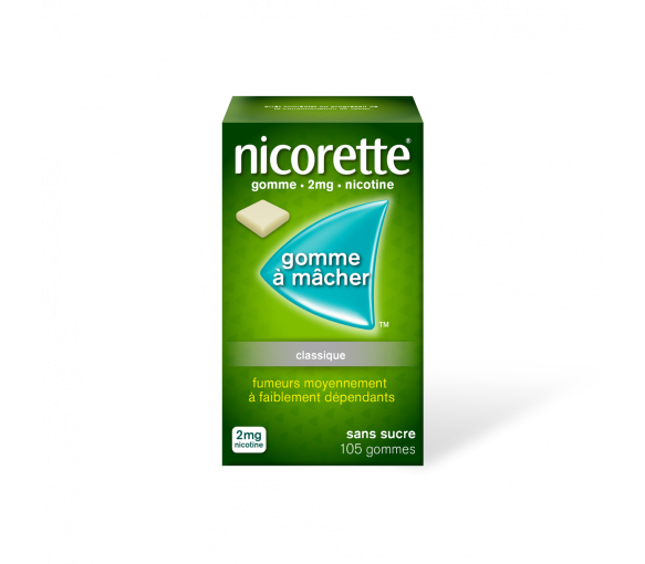 Nicorette 2mg zuckerfreie Kaugummis - Packung mit 105 Kaugummis