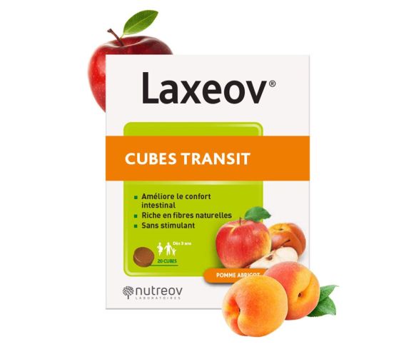Laxeov Würfel Express-Transport Apfel Aprikose Nutreov - Schachtel mit 20 Würfeln